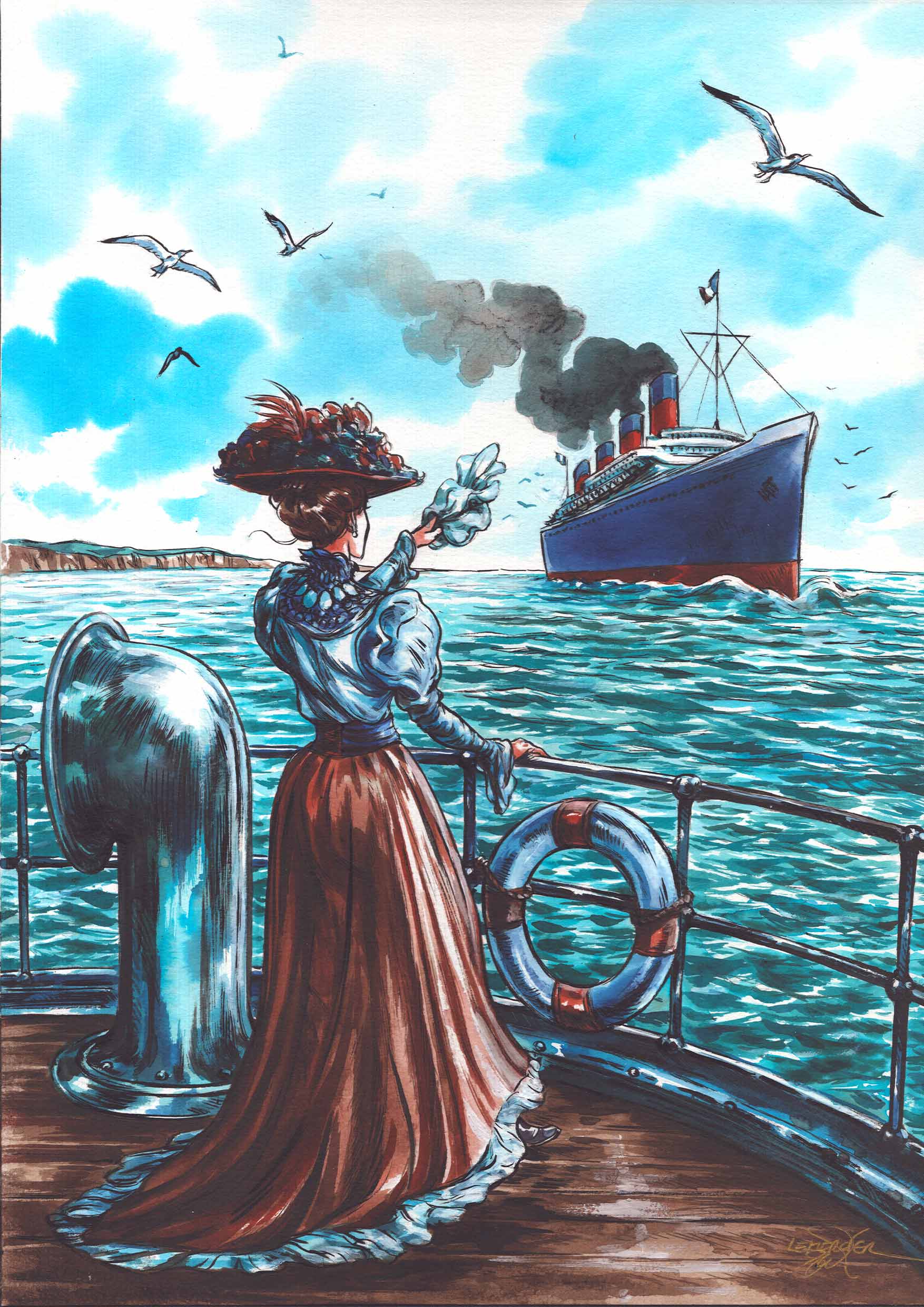 La Dame au Paquebot : Élégance en Haute Mer