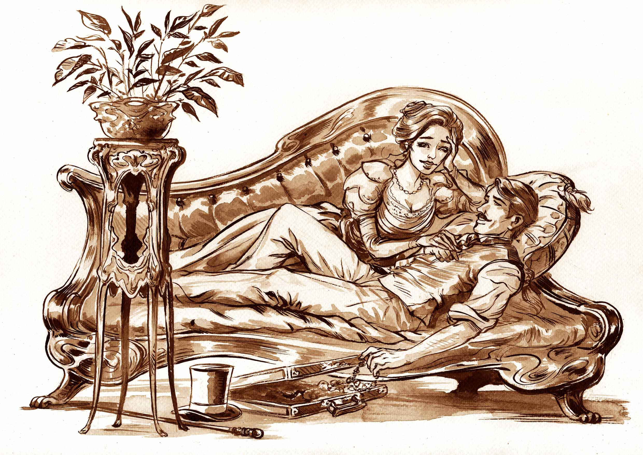 Arsène Lupin le Séducteur et la Femme aux Bijoux • Sépia